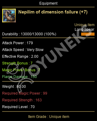Nepilim of dimension failure (+7)