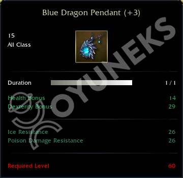 Blue Dragon Pendant (+3)