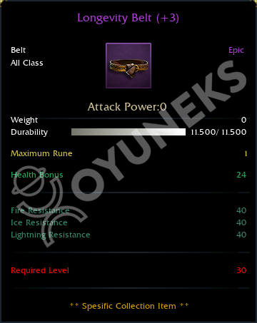 Longevity Belt (+3)