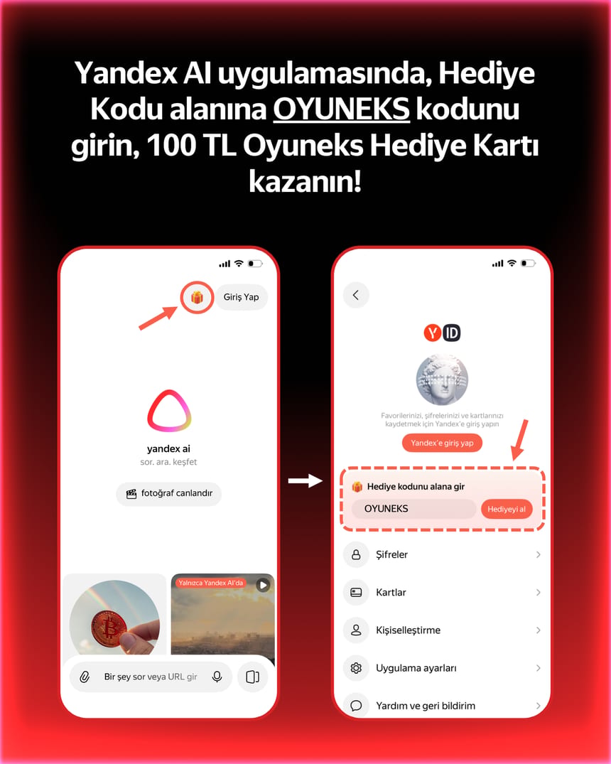 Oyuneks x Yandex Ai İş Birliği !