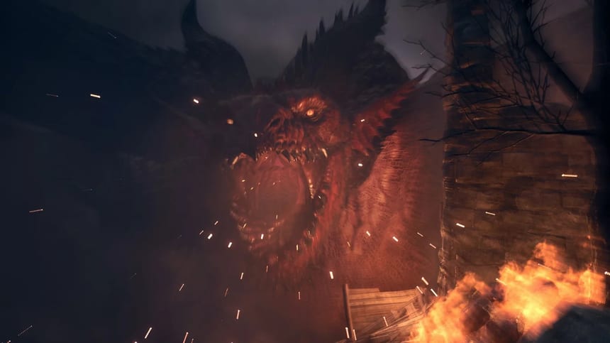 Dragon's Dogma 2 Dark Arisen savaş ve yaratık sahnesi