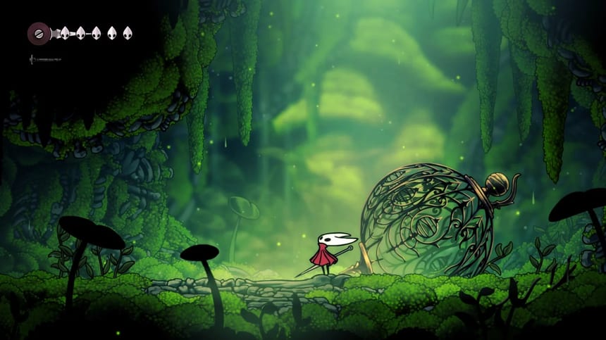 Hollow Knight Silksong oynanışından bir kare, zorlu patron dövüşleri