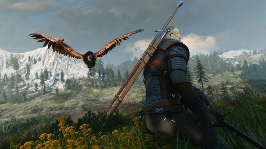 The Witcher 3 yan görevler ve açık dünya keşif ekran görüntüsü