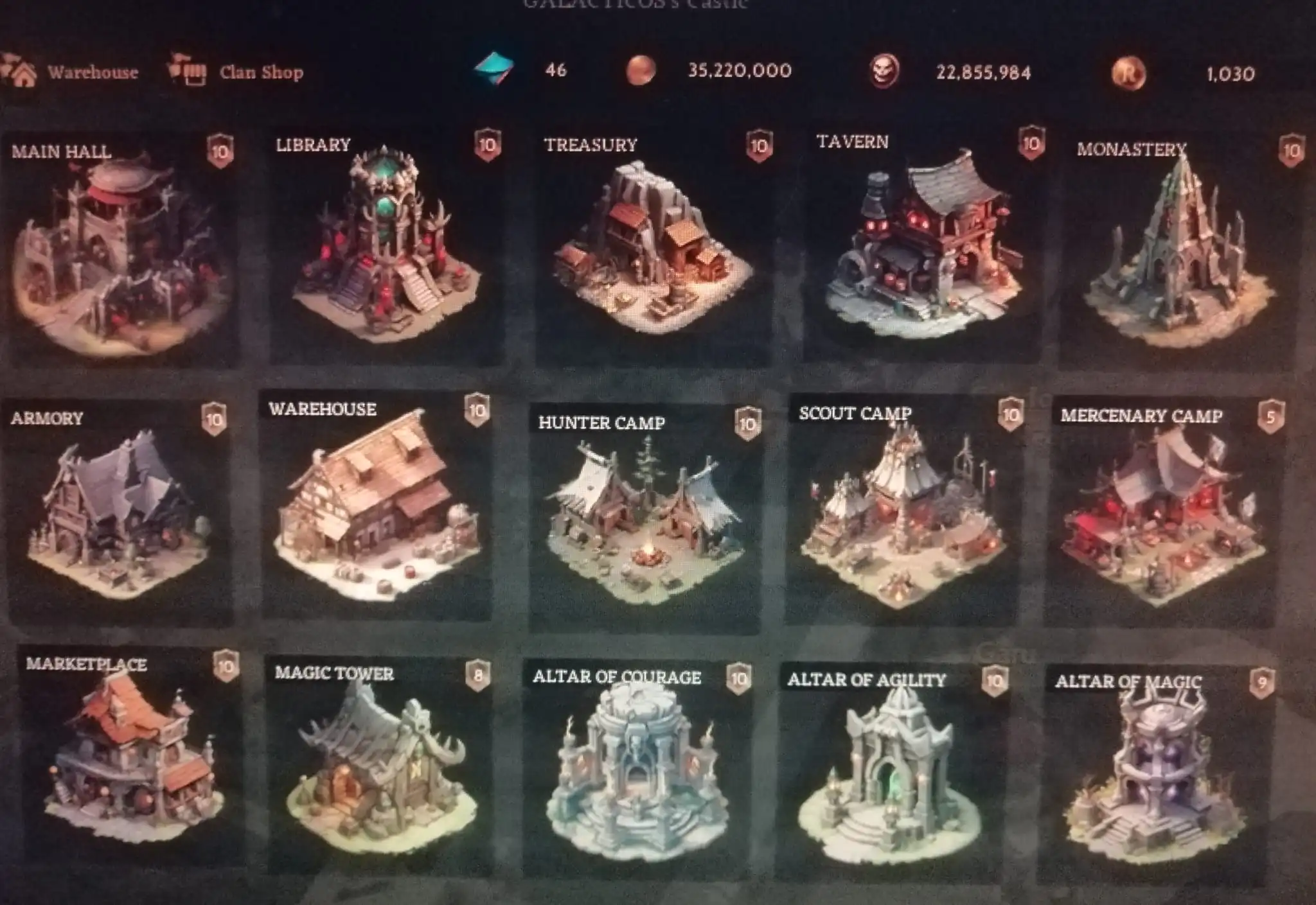 G5 Protean Clan 22.8m bp Bina seviyeleri max