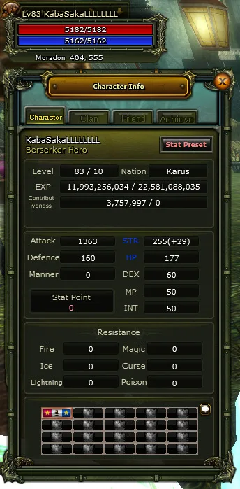83/10 Karus Warrior %53 - 100Def/9Str Açık