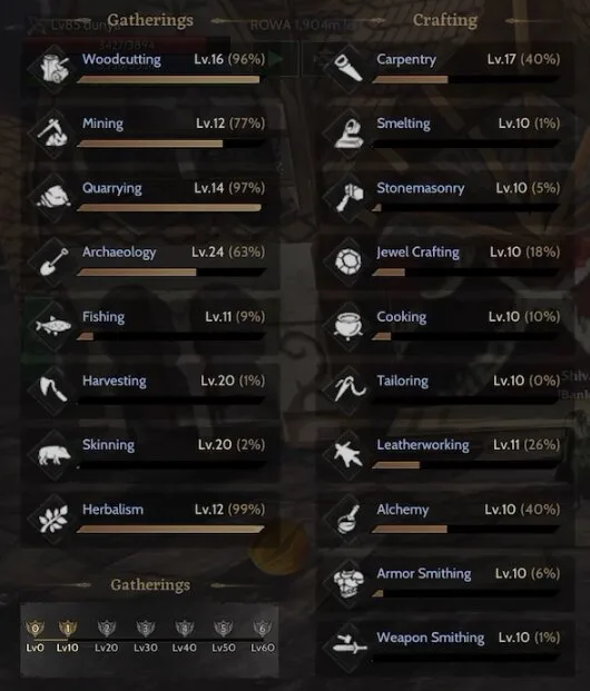 GM1  20+ TOPLAMA 225K BP SKILL AÇIK 85 ROGUE